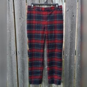 Banana Republic Hayden Plaid Knit Pull-on Pant in Red and Navy Blue
